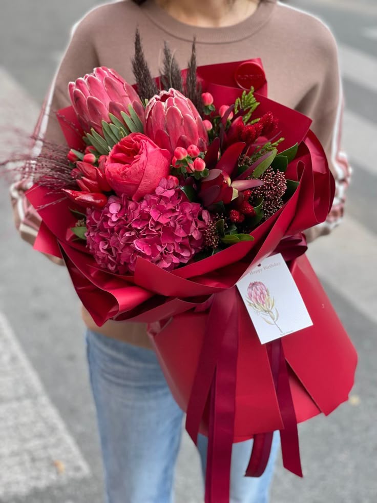 Bó Hoa Thảo Đường Hoàng Đế Màu Đỏ